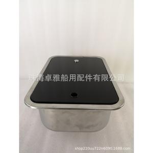 Évier en acier inoxydable GR-566B avec couvercle en verre trempé 380*280*136 mm pour camping-cars et yachts, usage maritime - Product Image 3