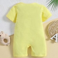 Romper Bayi Unisex Motif Kustom Warna Kuning dari Summer Infant, Ramah Lingkungan, Lembut, Bernapas, 100% Katun, dengan Kancing Tekan