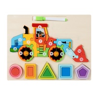 Jouets éducatifs pour enfants, puzzles en bois 3D pour la petite enfance, tableau de dessin, nouvelles formes géométriques, puzzles pour tout-petits, garçons