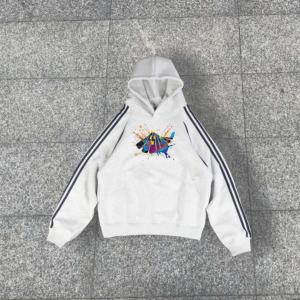 Sudaderas con Capucha para Hombre de Alta Calidad, Estilo Vintage, Estampado Serigrafiado, con Franjas Laterales y Diseño de Parches - Product Image 3