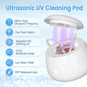 <b>Ultrasonic</b> <b>Retainer</b> <b>Cleaner</b> Jewelry Cleaning Machine Tool 48KHz Professional Sonic <b>Cleaner</b> With UV Light for Braces Watch - Product Image 3