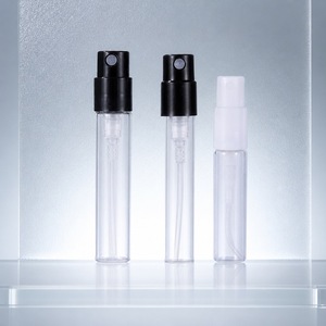 Flacon pulvérisateur en verre fin 10 ml vide rechargeable pour parfum, pompe à brume fine noire, format voyage portable pour salon et vente en gros - Product Image 1