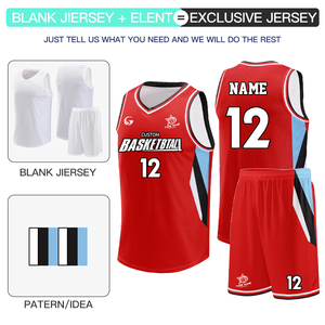 Ensemble de maillots de basket-ball à transfert thermique pour jeunes, design d'équipe, uniforme de <span class=keywords><strong>sport</strong></span> d'entraînement pour équipes scolaires B25054 - Product Image 3