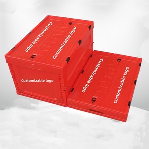 Stackable Plastic Crates Turnover Box Folding Moving Box With Lid For Sale