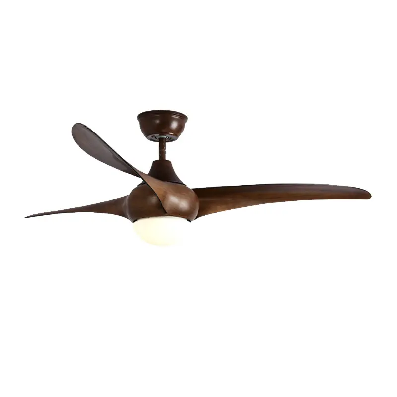 Fabriek Groothandel Hoge Kwaliteit Hout Kleur Gebogen Blade 52 "Sier Hangen Fans 52 Inch Decoratieve Plafond Ventilator Met Lamp