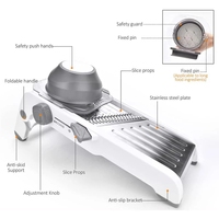 Draagbare Multifunctionele Fruitgroentesnijder Commerciële Handmatige Groentechopper Veilig Plak Mandoline Snijmachine Professional