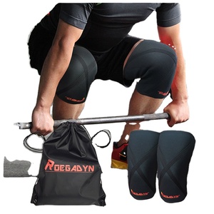 Supporto per sollevamento pesi in <span class=keywords><strong>Neoprene</strong></span> elastico sollevatore di potenza 7MM ginocchiera da ginnastica per allenamento e Design tecnico speciale a maglia - Product Image 2