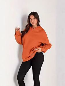 Sweat-shirt à capuche oversize pour femme, pull décontracté à épaules tombantes et manches longues, haut en molleton épais pour l'automne et l'hiver - Product Image 2