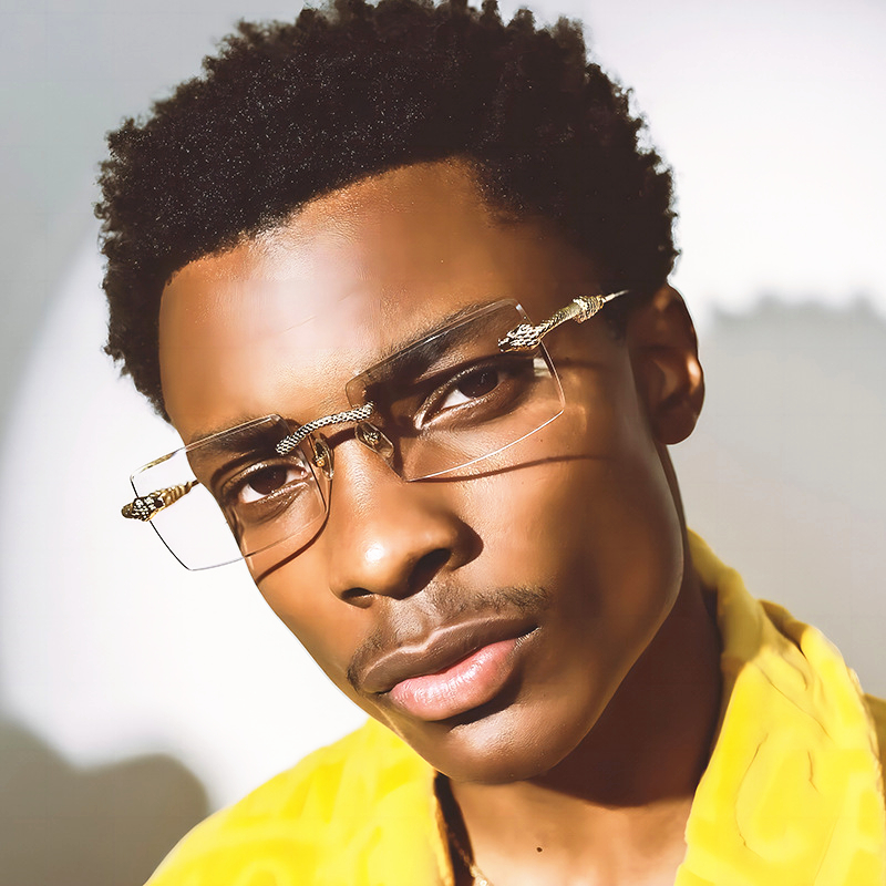 注目ブランド/BLANK SUNGLASSES/RIMLESS.サングラス/ギフト可能 Shop Our Trendy Square Rimless Frames Sunglasses for 2024