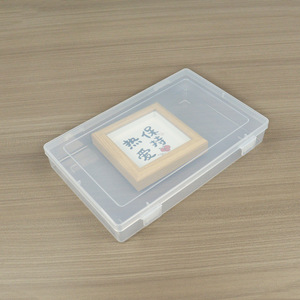 Rectangular Transparent Plastic Storage <b>Box</b> 27.1x17.4x4.5cm Covered Office Organizer For Stationery Document Tool Parts Jewelry - Product Image 3