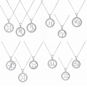 KN0605 ~ KN0616 ciondolo zodiaco collana in argento sterling 925 14K placcato oro Monedas Plata Coin 12 oroscopo - Product Image 4