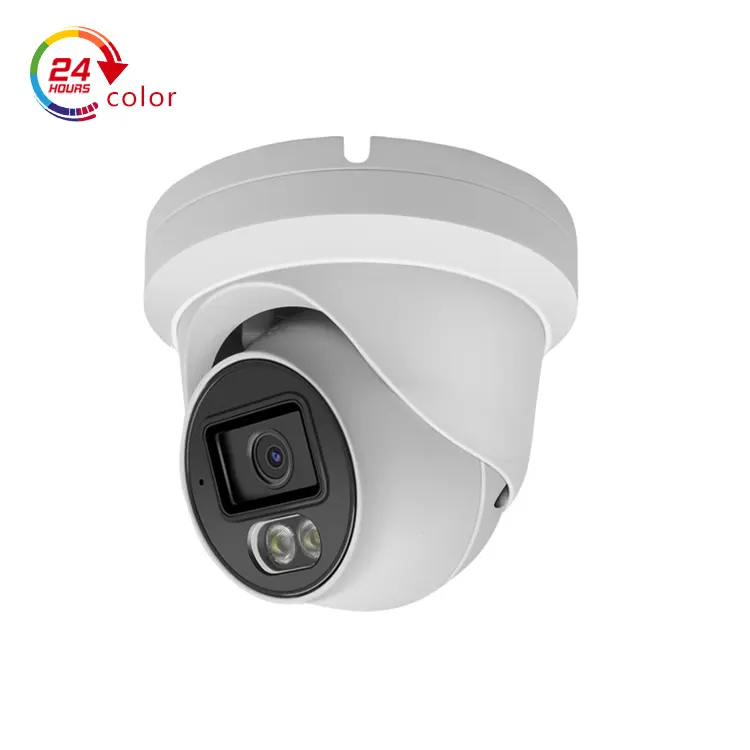 4K Colorvu Dual Light Audio IP POE Cámara IP66 4MP/8MP Full Color IR Turret CCTV Cámara DE SEGURIDAD Cámara de red domo