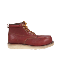 Botte de sécurité industrielle montante ACE à lacets avec embout en acier, semelle anti-perforation, doublure en maille respirante et tige en cuir pleine fleur