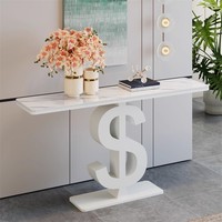 Console moderne de luxe léger en quartz avec support multifonctionnel pour entrée, couloir d'hôtel, design long et étroit
