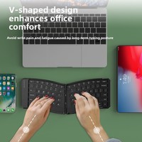 Keyboard Lipat Nirkabel Model Gunting Ultra-Tipis Senyap Mini Mudah Disimpan untuk Tablet Laptop Ide Hadiah Sempurna