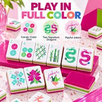 Set Hadiah Mahjong Akrilik Ubin Mahjong Amerika untuk Hadiah Ulang Tahun, Liburan, dan Pindah Rumah untuk Ibu, Saudari, dan Teman Dekat