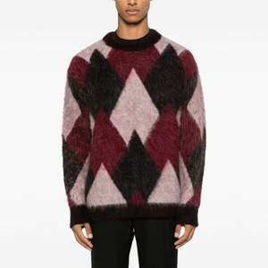 Pull en tricot de mohair personnalisé grande taille pour hommes Pull rayé Pull à col rond pour hommes - Product Image 1