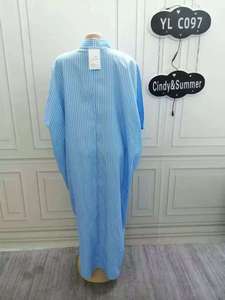 26 Large Polyester Loose Fit Jacket Mothers Plus Size Wholesale Export Women's <strong>Clothing</strong> Striped Casual Balloon Embroidery - Product Image 5