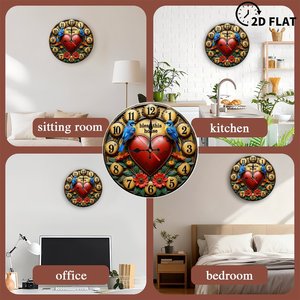 Round Wooden Wall <b>Clock</b> 25x25Cm Silent Non Ticking Decor For Shop Cafe Wall Hanging <b>Clock</b> - Product Image 5
