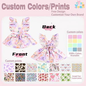 Nouvelle Arrivée Robe à Bretelles Imprimé Pivoine Vintage OEM ODM avec Volants Superposés, Bordure en Dentelle aux Épaules et Poches pour Fille, Idéale pour Mariage - Product Image 3