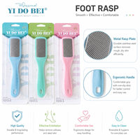 Râpe à pieds professionnelle en acier inoxydable pour éliminer les callosités et peaux mortes, lime à pieds personnalisée avec logo et emballage sous blister