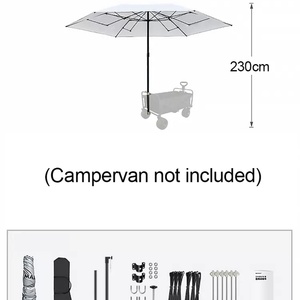 Carrito de Playa Plegable Resistente con Ruedas Grandes, Carro de Camping para Arena, Vagón Plegable de Gran Capacidad para Compras y Sombrillas - Product Image 2