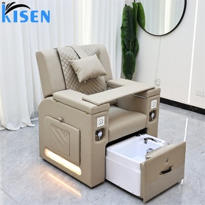 Kisen Unique Design Salon Furniture Pedicure Spa Chair Luxury Electric Massage Reclining Modern Foot Care <b>Bath</b> Chair with <b>Lights</b> - Product Image 1