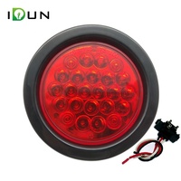 Feu arrière rond à LED de 12 V 4 pouces pour remorque de camion Luz Trasera avec œillet en PVC et prise Feu stop à LED homologué DOT