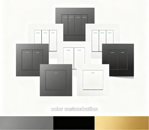 Interrupteur mural universel 1/2/3/4 Gang avec multiprise pour panneau PC en vente directe d'usine pour interrupteur domestique et prise de courant - Product Image 1