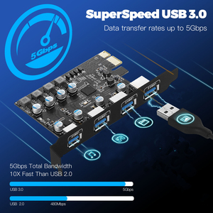 Tarjeta de expansión PCI Express a USB de 4 puertos, adaptador controlador de concentrador PCI-e USB3 de supervelocidad de 5Gbps para Windows 11/10/8/7/XP/Vista - Product Image 2