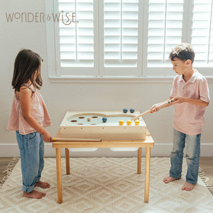 Mesa de juego de madera para niños con piscina de arena y agua, juego de billar para niños pequeños, para actividades sensoriales en interiores y exteriores, en stock en EE. UU. - Product Image 3