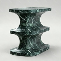 Mesa Consola de Lujo, Mesa de Entrada de Mármol Verde, Muebles de Pasillo para Decoración de Entrada de Villa, Hogar de Lujo