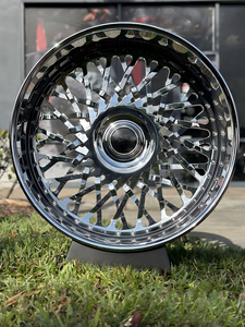 Jantes forgées RCSR Custom Deep Dish 22, 24, 26 pouces avec volant assorti, grandes jantes à rebord chromé brossé pour Chevy - Product Image 4