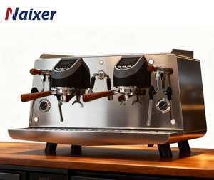 เครื่องชงกาแฟเอสเพรสโซ่แบบกึ่งอัตโนมัติระดับไฮเอนด์ Naixer สีขาว สำหรับใช้ในเชิงพาณิชย์ มาตรฐาน NSF แบบสองหัวชง สำหรับร้านกาแฟ - Product Image 1