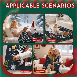 Couverture Polaire Rectangulaire Anti-Boulochage Imprimée Bonhomme de Neige Joyeux Noël, Douce et Chaude pour Décoration Hivernale de la Maison - Product Image 5