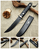 Couteau à lame droite Fanstoon de haute qualité en acier VG10 avec manche en bois et étui, couteau Bowie multifonctionnel pour l'extérieur, OEM personnalisé