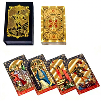 Laser Fortune – Jeu de cartes de tarot personnalisable en forme rectangulaire pour débutants, avec feuille d'or, pour usage familial, intermédiaires et experts