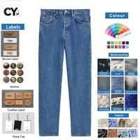 Fabricant en gros de jeans pour hommes à taille haute, fournisseur d'usine OEM ODM, pantalon en denim enduit à jambe large avec plusieurs boutons, style vintage