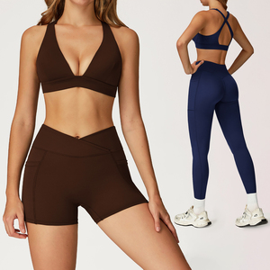 XW-EWX2044 attività di abbigliamento Fitness Yoga abbigliamento sportivo leggero corto profondo a forma di V Cross Back allenamento femminile reggiseno sportivo - Product Image 1