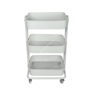주방 욕실 침실을 위한 맞춤형 디자인 3 계층 액세서리 드 요리 저장 유틸리티 카트 접이식 스토리지 랙 - Product Image 3