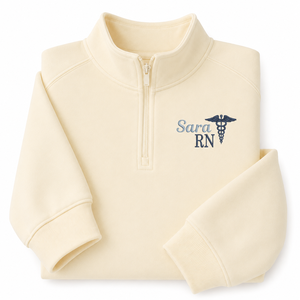 Sweat-shirt d'hiver personnalisé pour infirmière, broderie logo sur mesure, motif battement <span class=keywords><strong>de</strong></span> cœur et caducée, pull écologique pour le secteur médical - Product Image 6