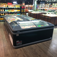 Congélateur horizontal de supermarché de 1000 litres, congélateur à glace pour îlot de présentation AHT, prix