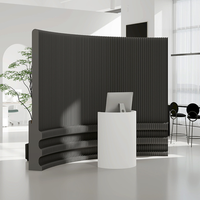 Cloison de bureau pliable et extensible, structure en nid d'abeille, papier kraft, design moderne et minimaliste, écran pour diffusion en direct