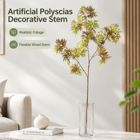 Faux trèfle réaliste, tige de verdure artificielle pour décoration murale, arrangement de plantes d'intérieur, branche de feuillage de simulation durable