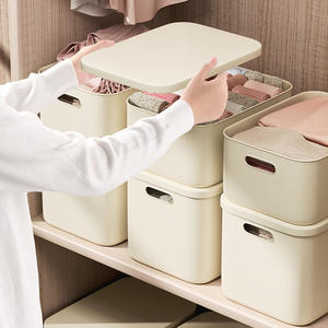 Scatola di plastica moderna con coperchio Desktop Organizer cesto per giocattoli Snack vestiti articoli per la casa - Product Image 3