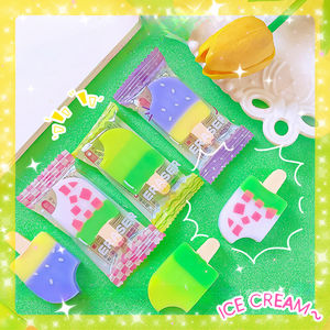 Gomme en forme de crème glacée à la pêche, essuyez, moins de miettes gomme à popsicle dessin animé mignon élèves du primaire papeterie créative - Product Image 4