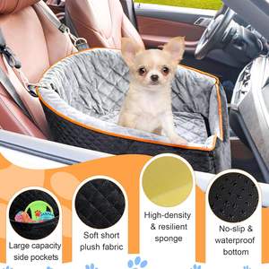 Hersteller-Großhandel XIEEAOZEE Hunde-Autositz Sitzerhöhung aus Memory-Schaum, erhöhter Haustier-Autositz für kleine Hunde bis 16 kg, Beige, waschbar - Product Image 4