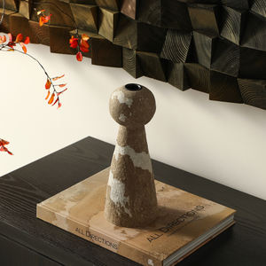 Umweltfreundlicher Rustikaler Holz-Kerzenhalter im Wabi-Sabi-Stil Handgefertigter Weihnachts-Kerzenständer für Heim- und Hoteldekoration Kunsthandwerk - Product Image 4