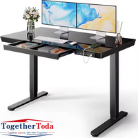 Bureau debout électrique réglable en hauteur, intelligent, durable, spacieux, élégant, stable, silencieux, à levage fluide pour la maison, le bureau, l'étude et les jeux