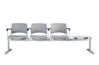 ATWOKA Banc d'attente 4 places noir pour aéroport et salles publiques